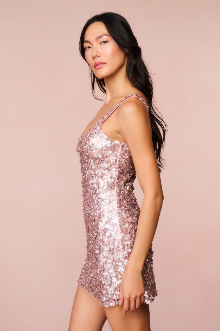 Dorrina Sequined Mini Dress for Women - Sparkly Party Dress for Night Out, Club, Cocktail, Holiday & Special Occasions
