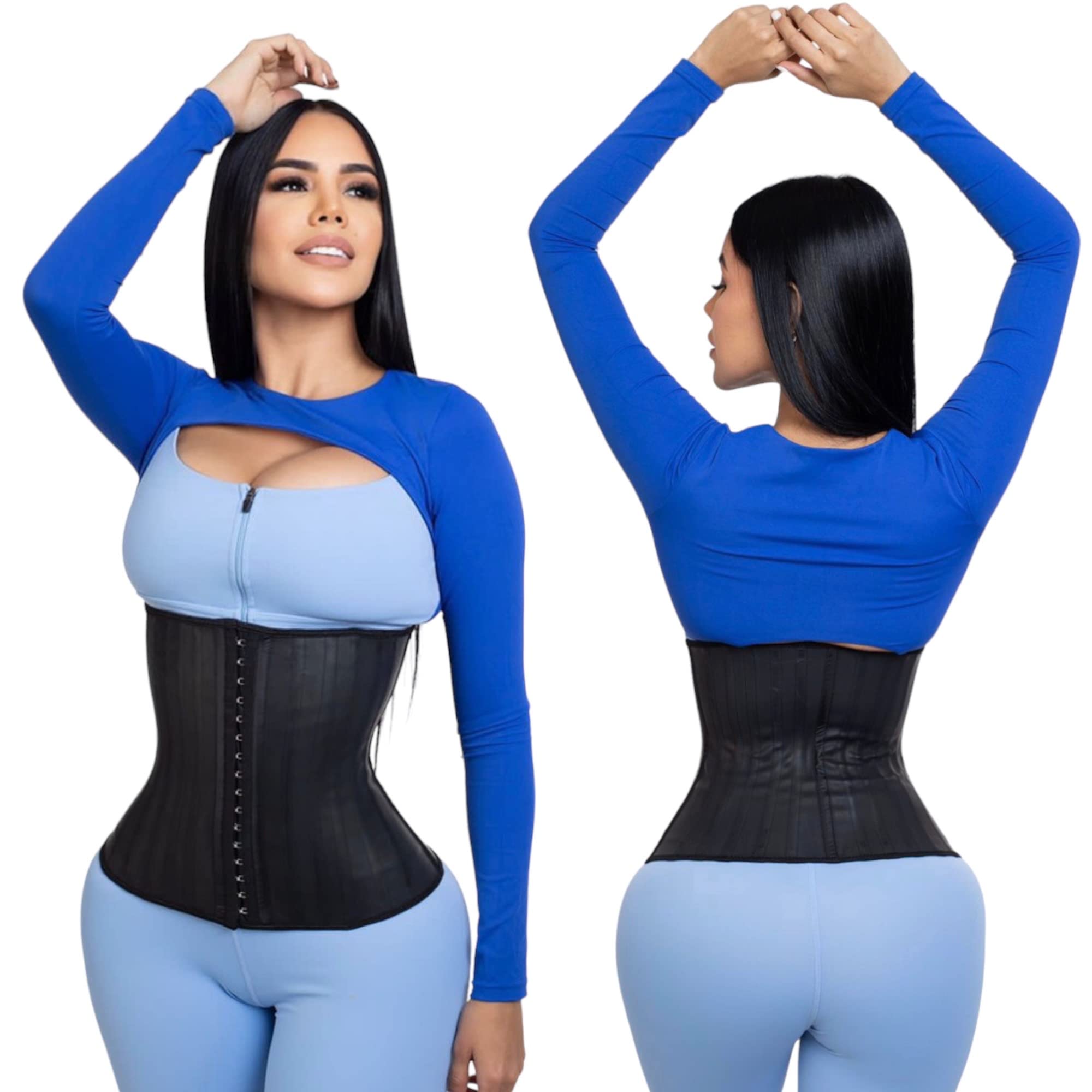Colombian Latex Waist Trainer & Body Shaper Belt - Slimming Corset for Tummy Control - Perfect for Postpartum, Weight Loss & Workouts