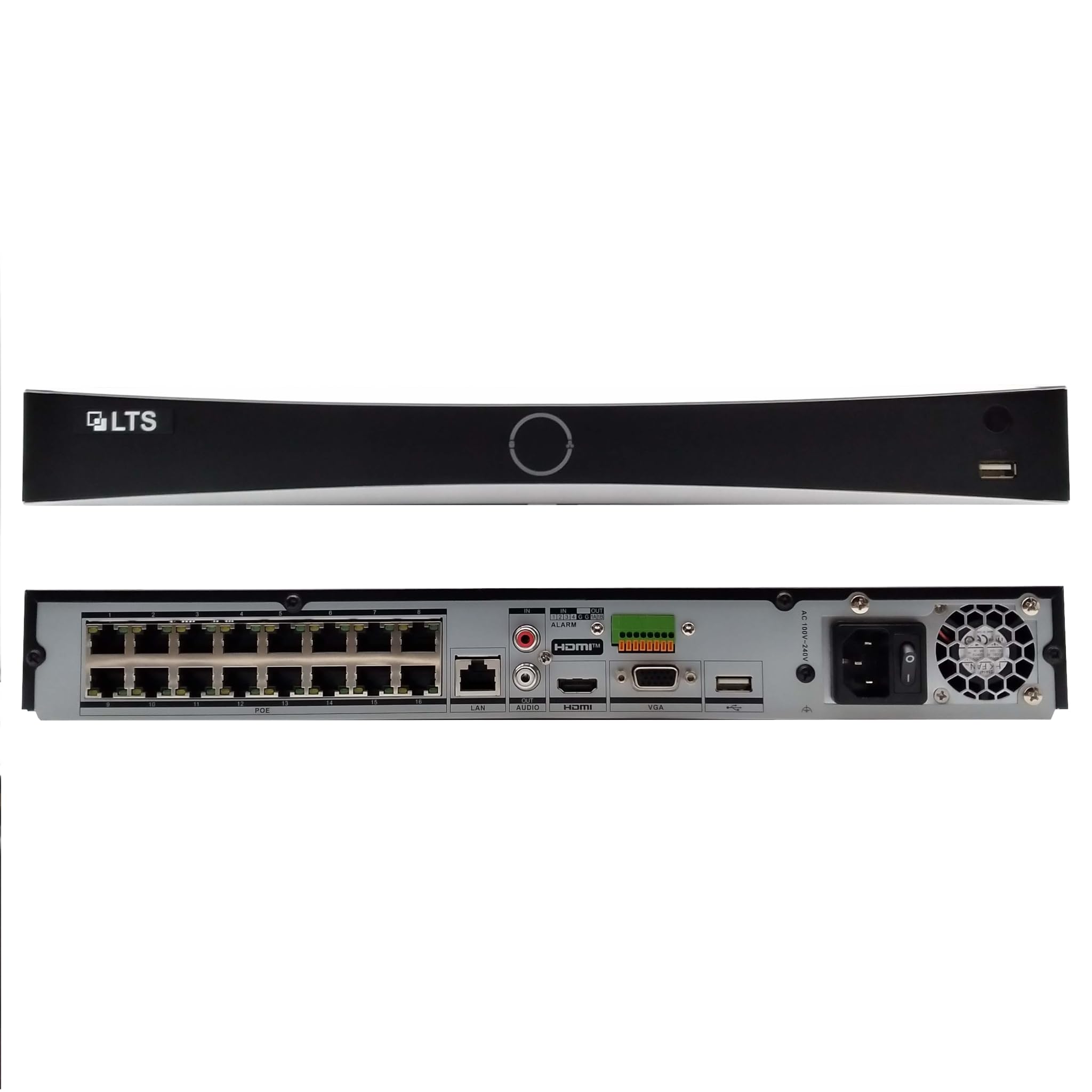 LTS LTN8716D-P16N 16-Channel 4K PoE NVR with 2TB HDD & CMIP1042W-28MA 4MP Turret IP Camera (12 Cameras Included) - Complete Security Surveillance System for Home & Business Protection