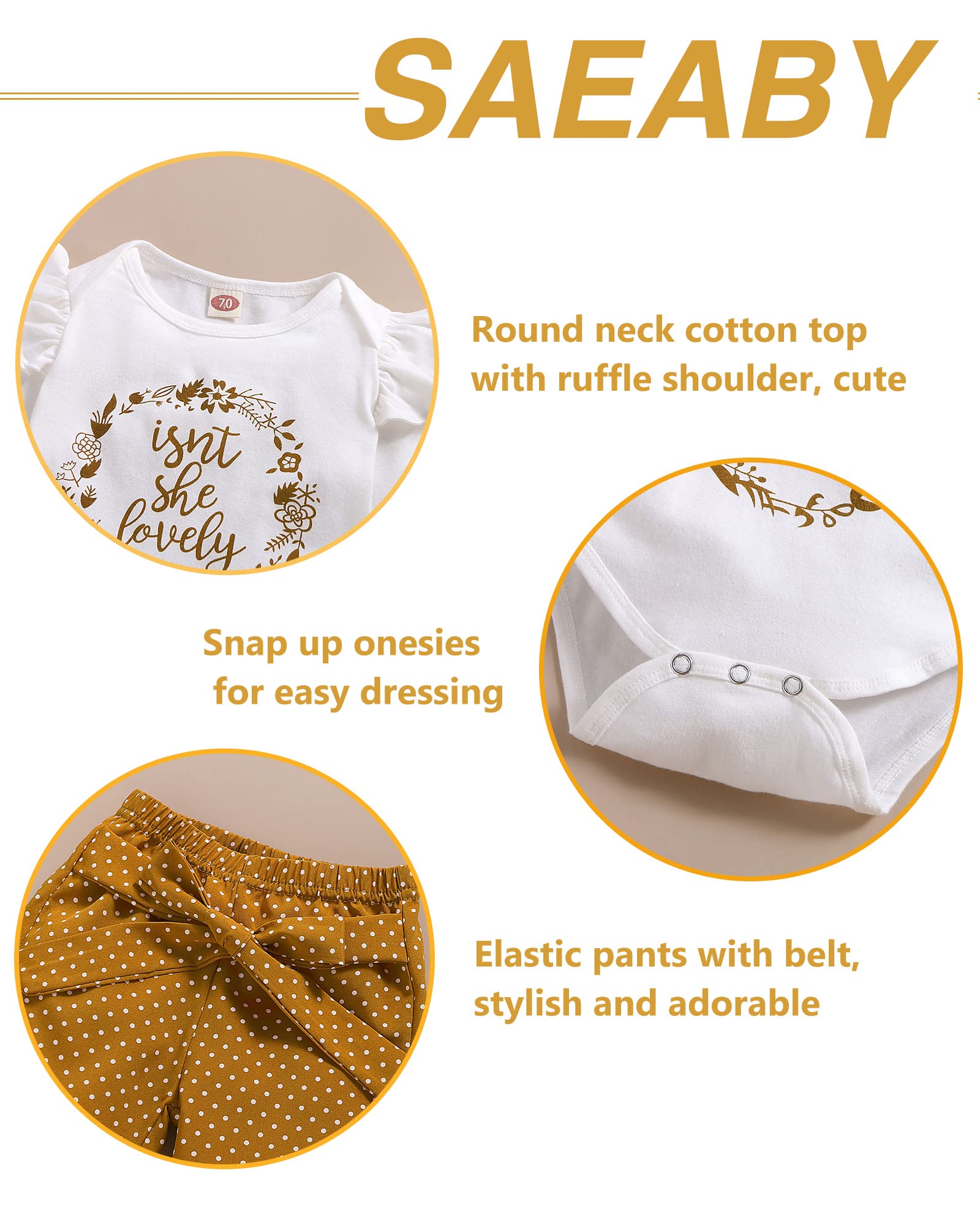 Adorable Infant Baby Girl Clothes - Newborn Long Sleeve Romper & Pants Set for Fall/Winter | Soft & Cozy Outfit for Girls 0-24 Months | Perfect for Family Photos, Playdates & Holiday Events