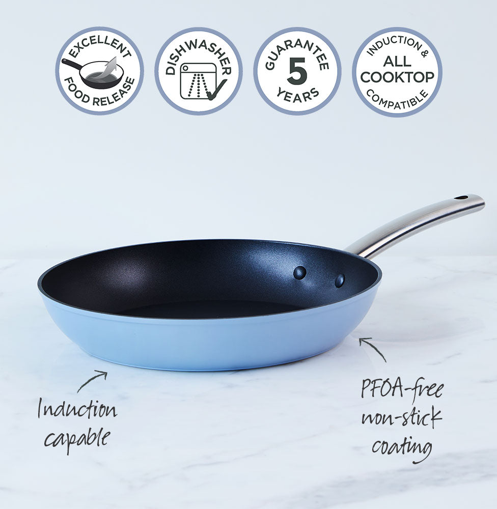 EasyCook Blue Non-Stick Frying Pan 30cm - Premium PFOA-Free Cookware for Healthy Cooking | Perfect for Sautéing, Frying & Omelets | Induction Compatible & Dishwasher Safe