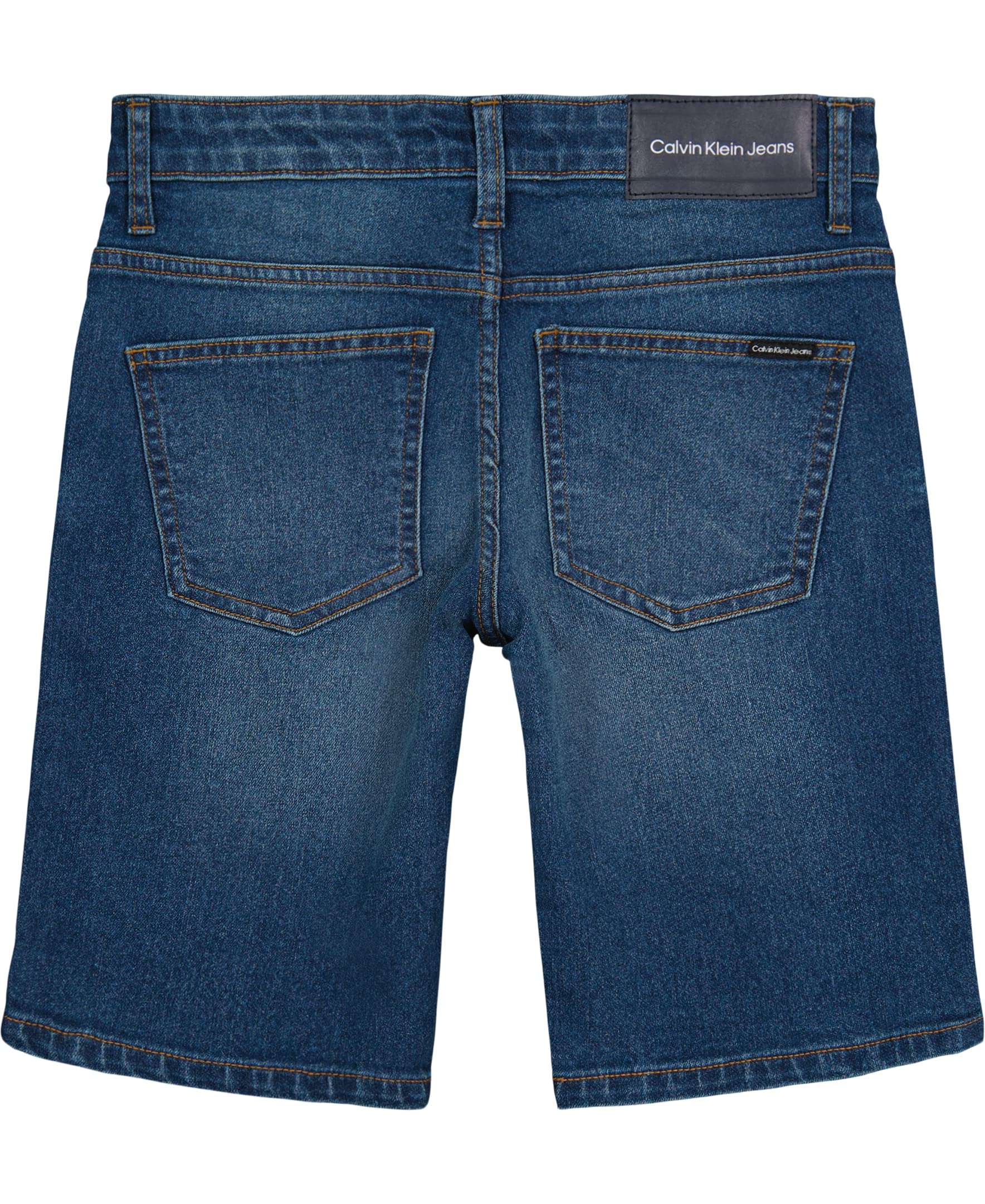 Calvin Klein Boys' Relaxed Fit 5-Pocket Denim Shorts with Zipper Fly & Button Closure - Casual Summer Wear for Kids, Playdates & Outdoor Activities