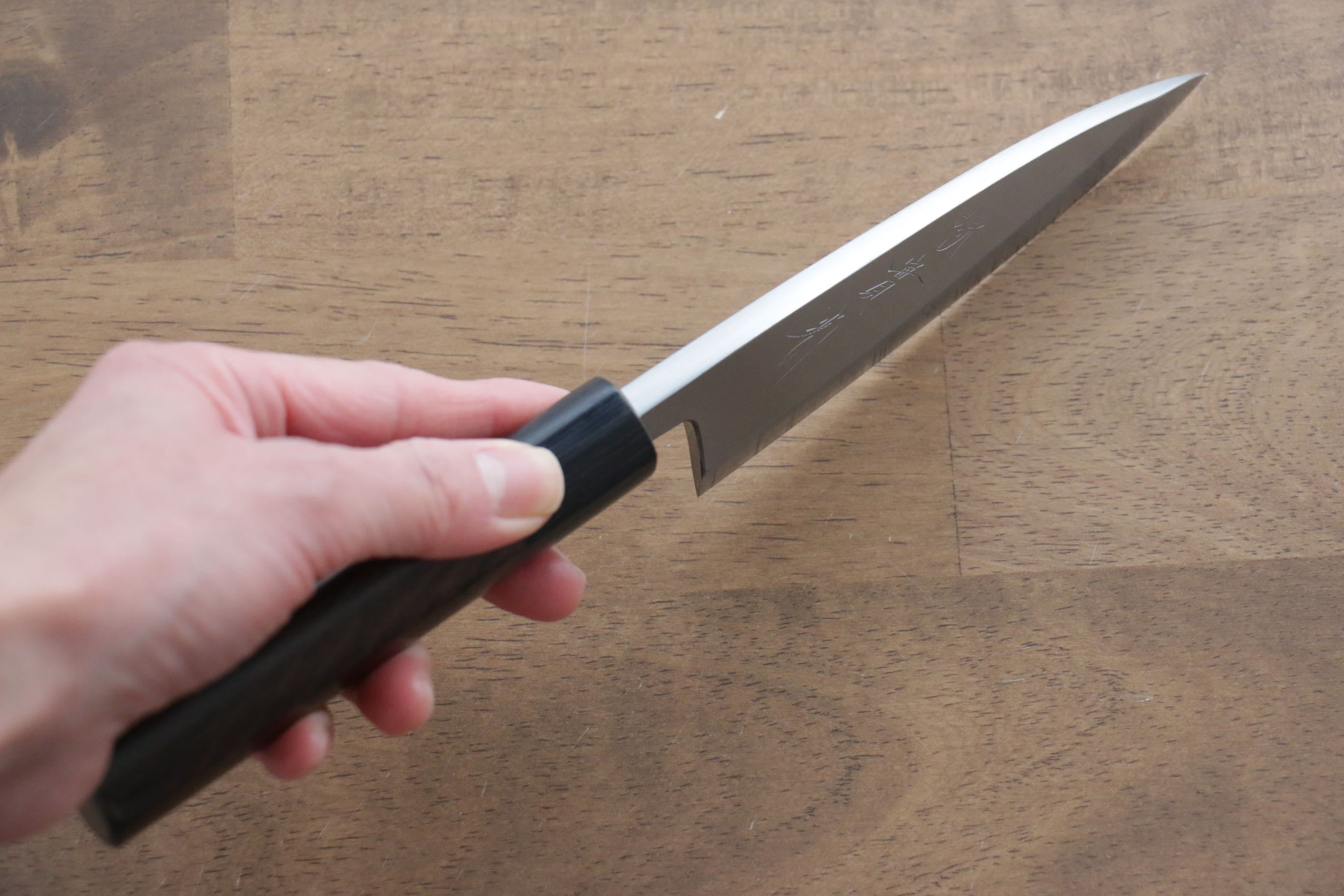 Jikko White Steel No.2 Deba Knife 135mm - Premium Japanese Kitchen Knife with Shitan Handle for Sushi, Fish Filleting & Professional Cooking
