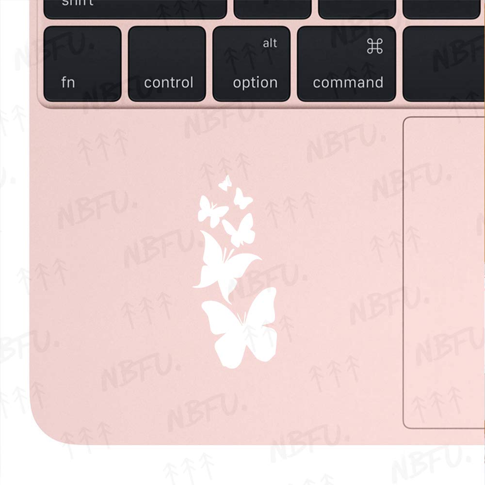 Premium Waterproof Vinyl Butterfly Decal Stickers (Set of 2, White) - Laptop, Phone, Helmet, Car Window, Mug, Wall Decor - Perfect for Home, Office & Gift Giving