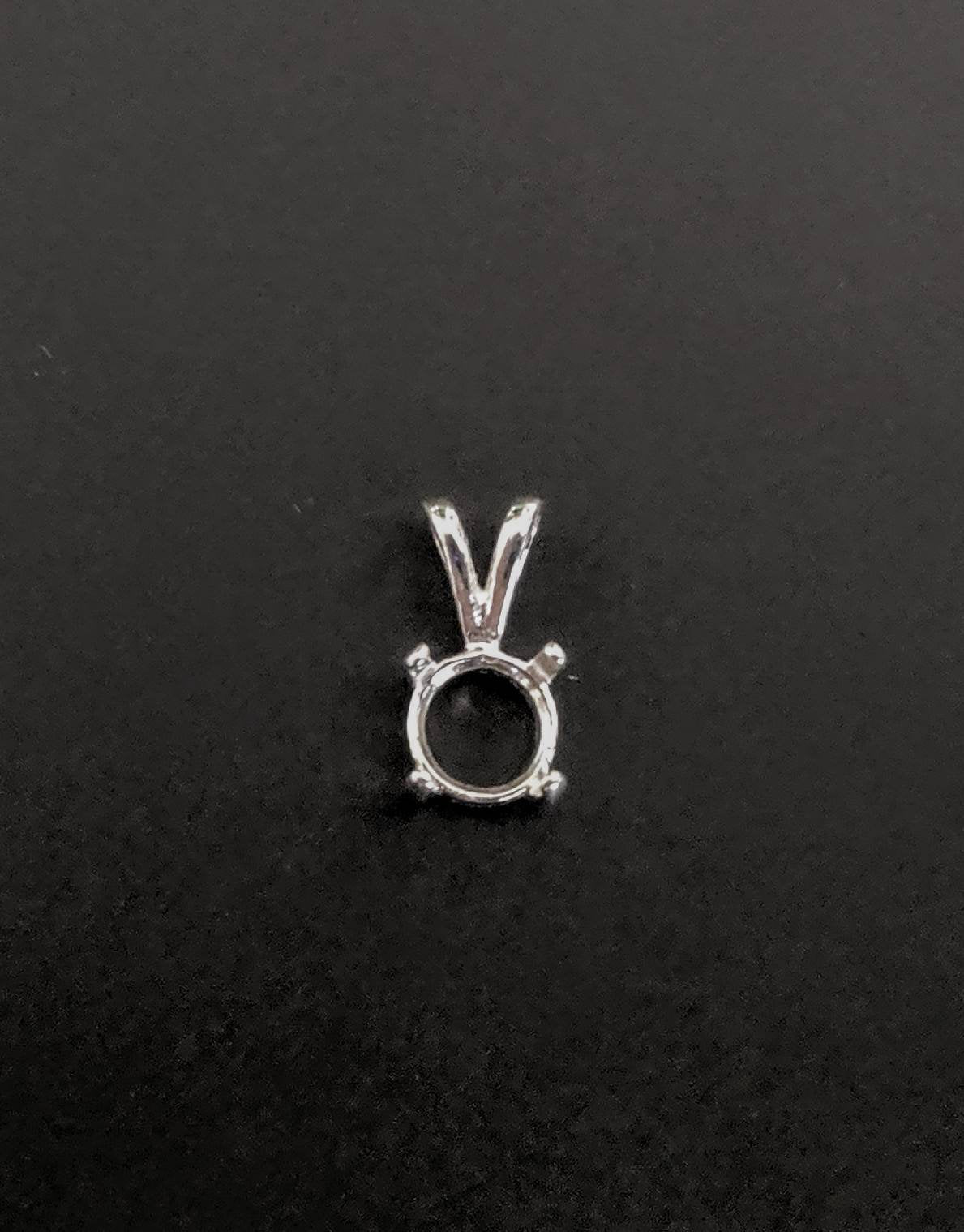 14mm Round Cabochon Pendant - Solid Sterling Silver or 14k Gold - Handmade in USA - Jewelry Making Supplies for DIY Necklaces & Bracelets