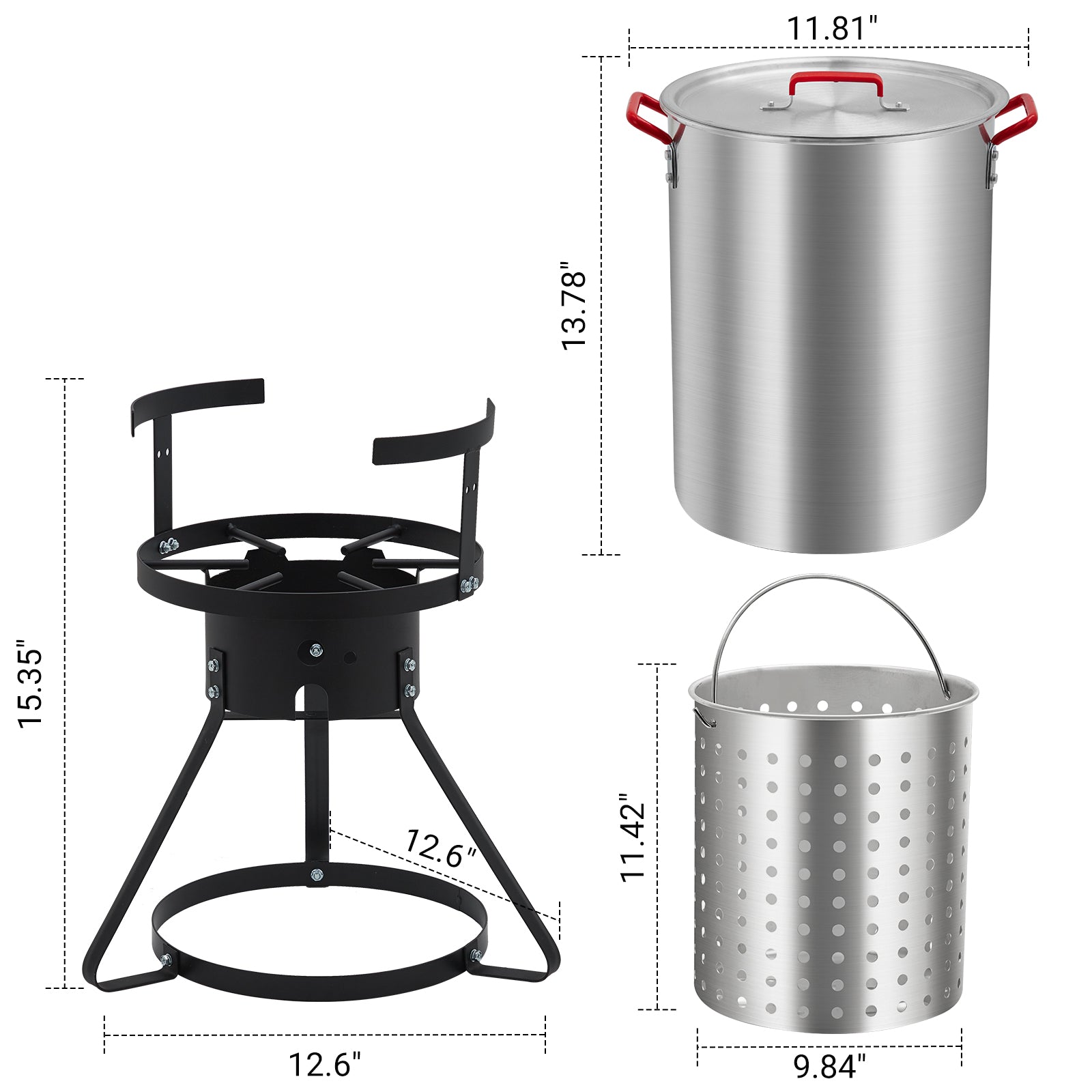GARVEE 30 Qt Aluminum Turkey Deep Fryer Pot with Thermometer Kit - Outdoor Propane Stove Burner Stand for Frying Turkey, Fish, Chicken Wings - CSA Approved 0-5 PSI Regulator - Perfect for Backyard BBQs, Camping & Outdoor Cooking