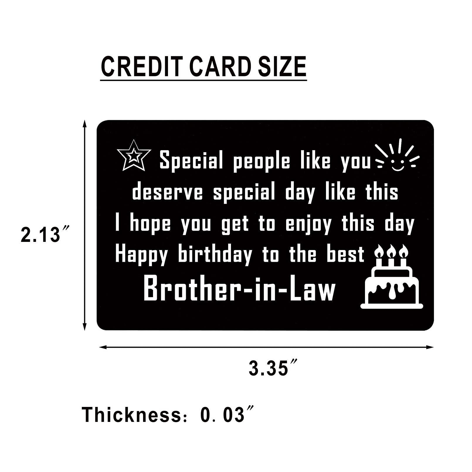 TGCNQ Engraved Wallet Card - Best Brother-in-Law Birthday Gift with Personalized Message, Perfect for Anniversaries & Special Occasions