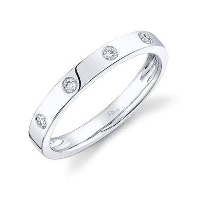 Shy Creation Diamond Station Band - Elegant Wedding & Engagement Ring for Women, Perfect for Bridal Jewelry & Special Occasions
