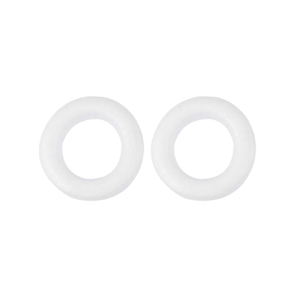 10-Pack White Polystyrene Foam Wreath Rings for DIY Crafts - Hollow Round Circle Modeling Rings for Christmas Floral Arrangements, Holiday Decorations, and Seasonal Home Decor Projects