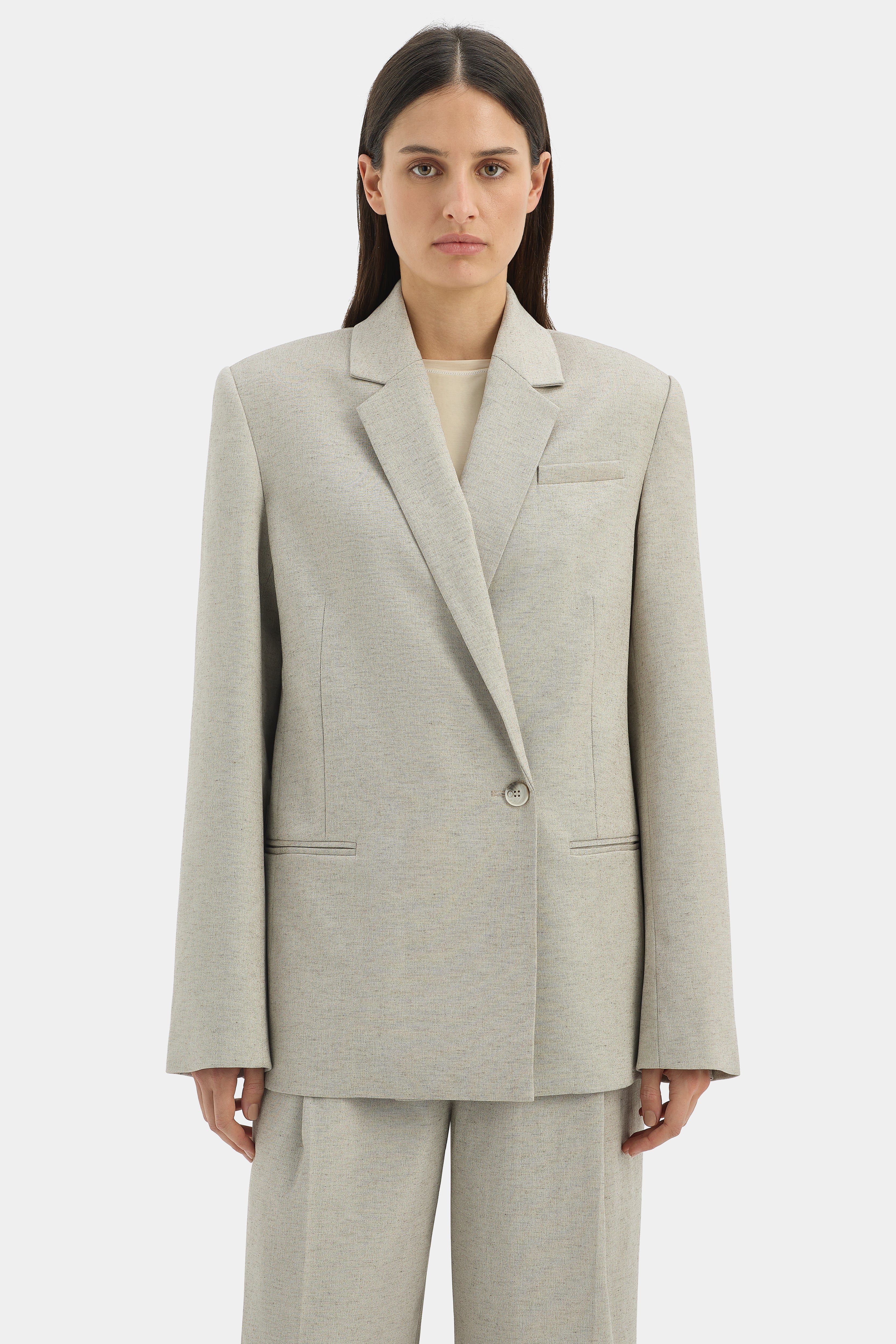 Leone Blazer Natural - Women's Lightweight Tailored Jacket for Office, Business & Formal Events