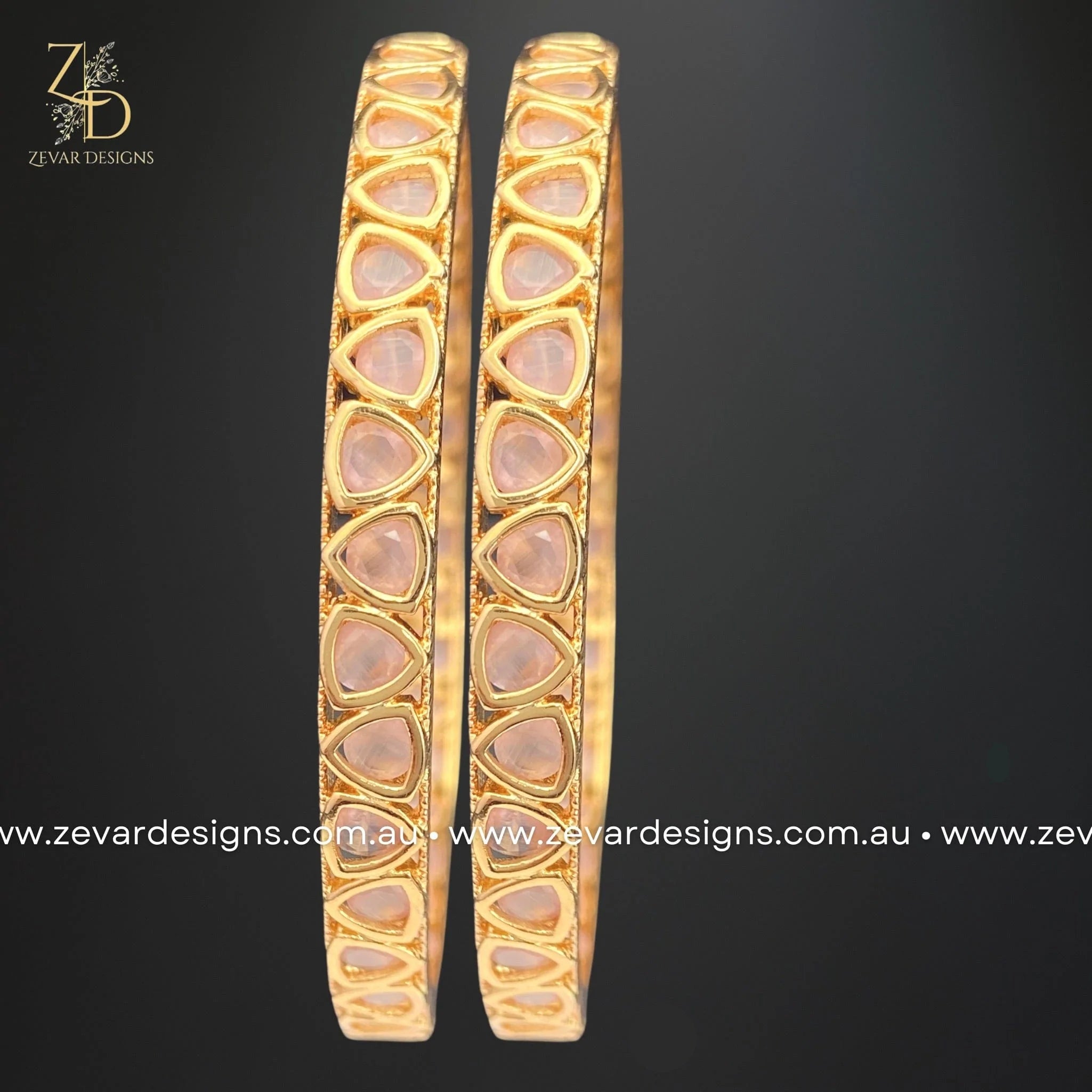 Elegant Pink Kundan Bangles (Slim Fit) - Traditional Indian Jewelry for Weddings, Parties & Festive Occasions
