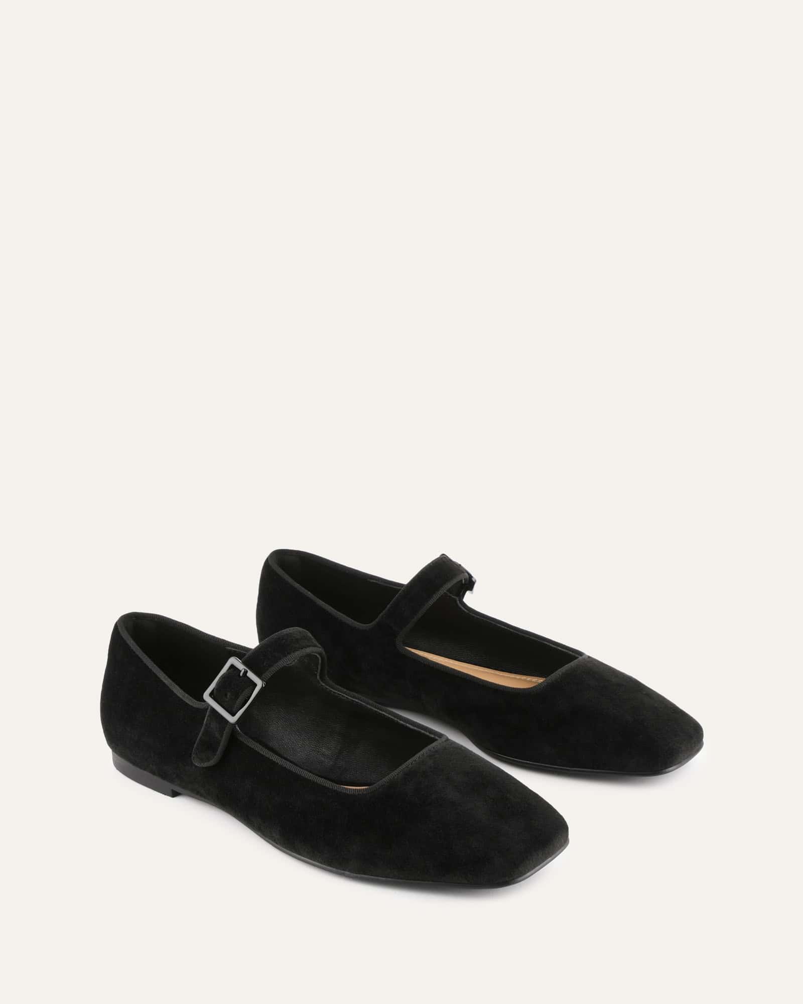 SERAFINA Women's Black Velvet Casual Flats - Comfortable Slip-On Loafers for Work, Office, and Everyday Wear