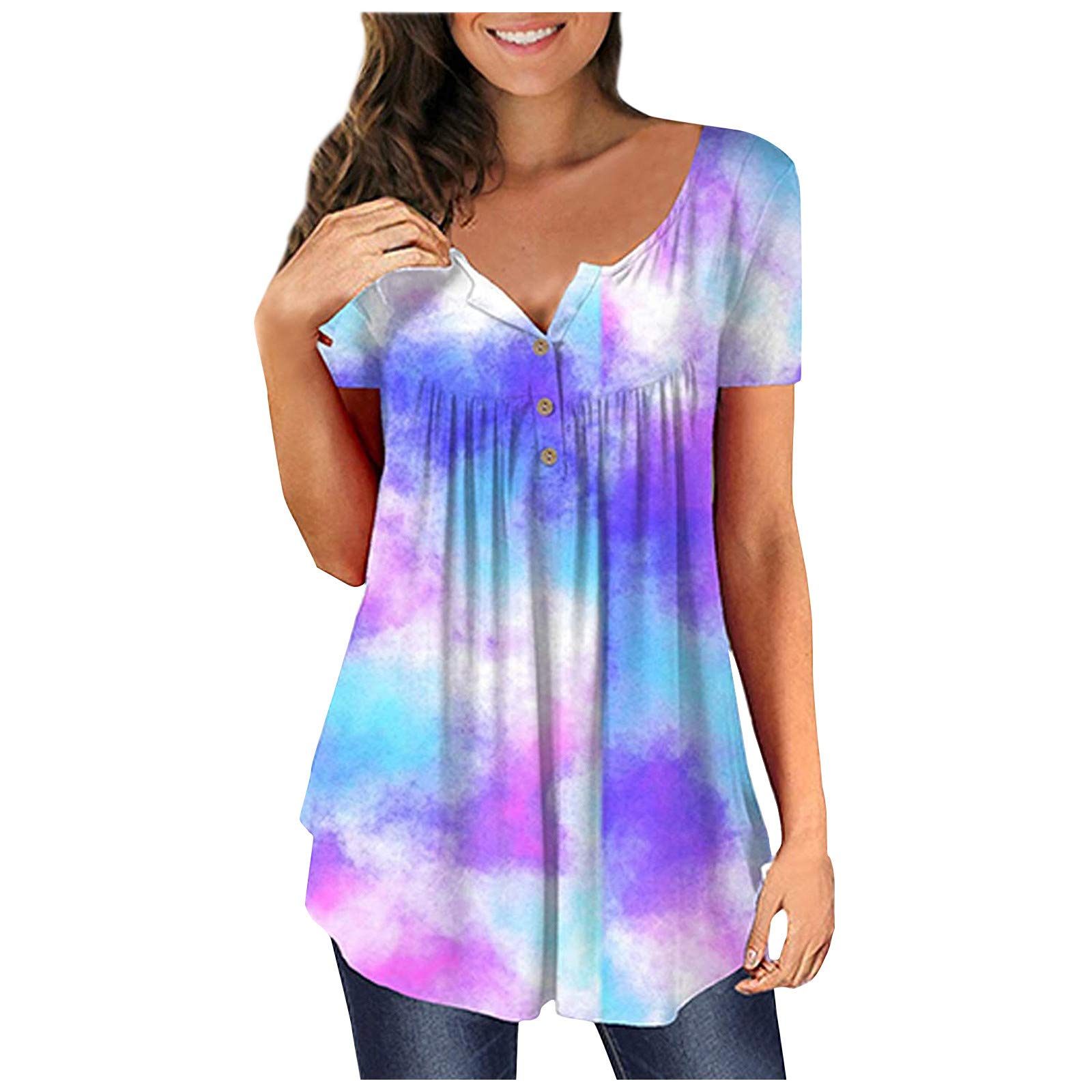 Women's Cute Summer Tops - Lightweight Short Sleeve Solid Color Boatneck T-Shirts for Belly Control | Perfect for Casual Wear, Beach Outfits & Everyday Comfort