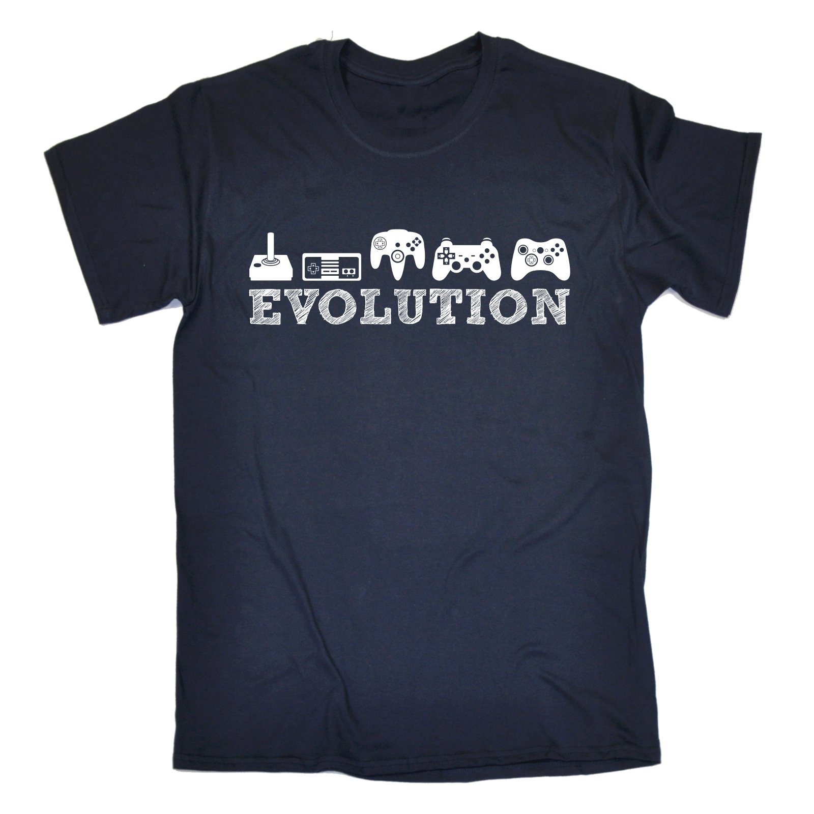 EVOLUTION GAMING T-Shirt for Men - XL Size Navy Blue Cotton Tee - Comfortable Casual Wear for Gamers, Esports & Everyday Use