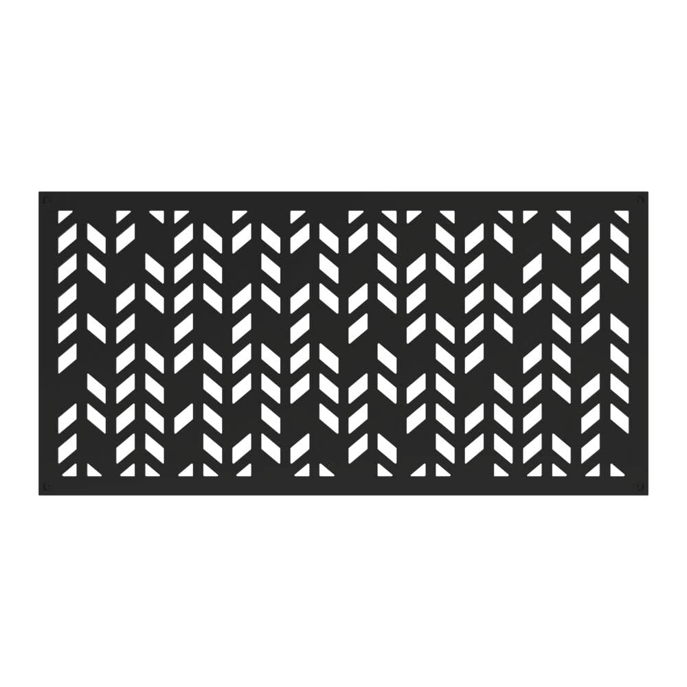 Barrette Outdoor Living 73055263 2 x 4 ft. Aztek Black Decorative Screen Panel - Perfect for Privacy Fences, Garden Decor, and Patio Partitions