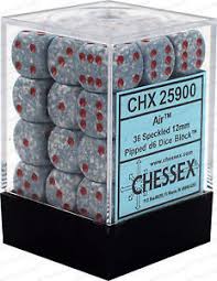 Chessex D6 36 Pack - 12mm Air Speckled Pipped Dice Set for Tabletop RPG Games, Dungeons & Dragons, Board Games and Role Playing Adventures