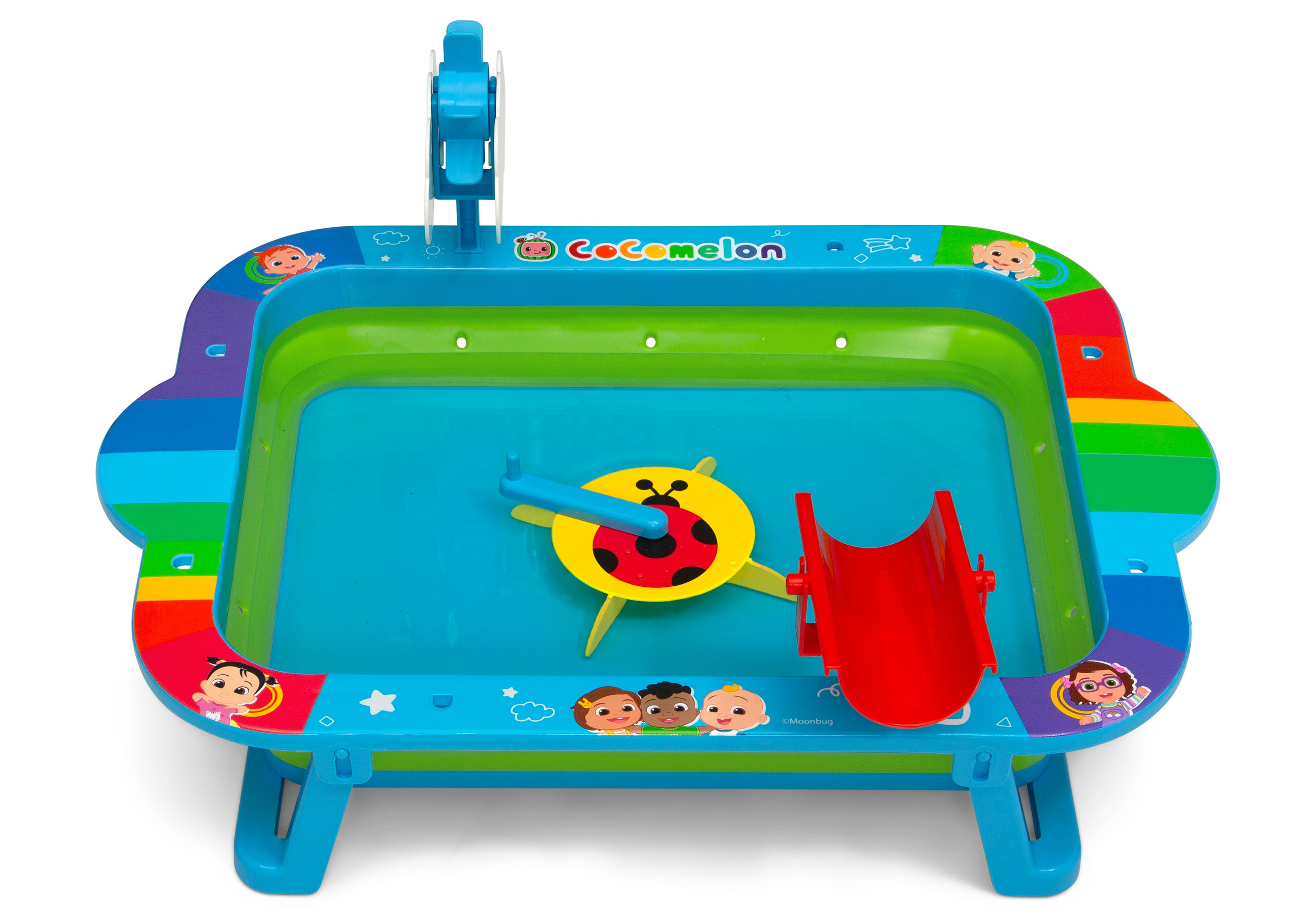 CoComelon Collapsible Water Activity Table for Kids - Portable Toddler Water Play Table with Interactive Toys - Perfect for Outdoor, Backyard & Indoor Playtime