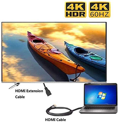 Diktmark 1m High-Speed Gold Plated HDMI Male to Female Extension Cable - 4K 60Hz, Ethernet, ARC - Compatible with Fire TV Stick, PS3/PS4, Laptop, PC, Monitor - Perfect for Home Theater, Gaming & Office Setup