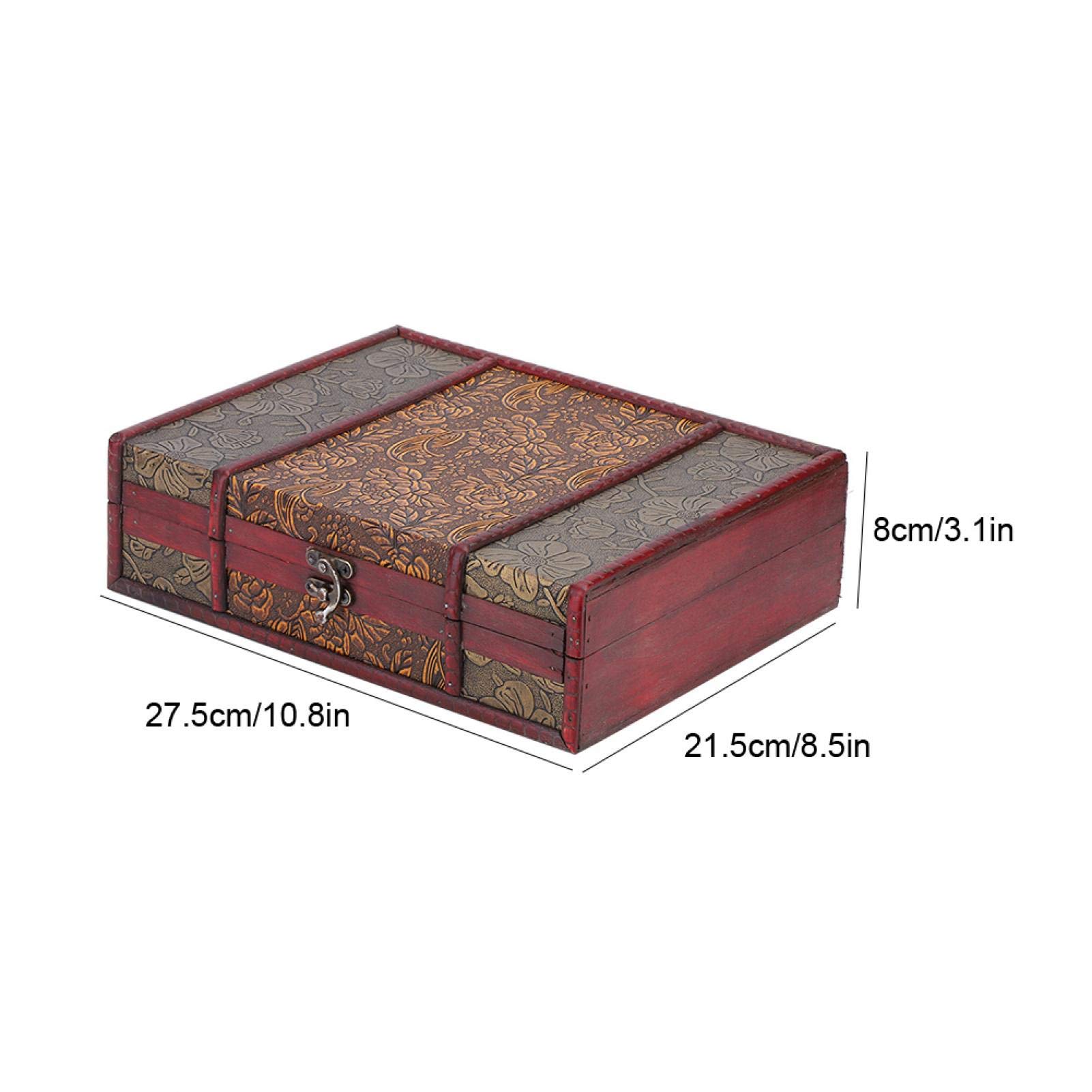 Wooden Jewelry Storage Box - Multifunctional Organizer for Rings, Bracelets, Earrings & Books | Decorative Desktop Jewelry Case for Home, Office & Travel