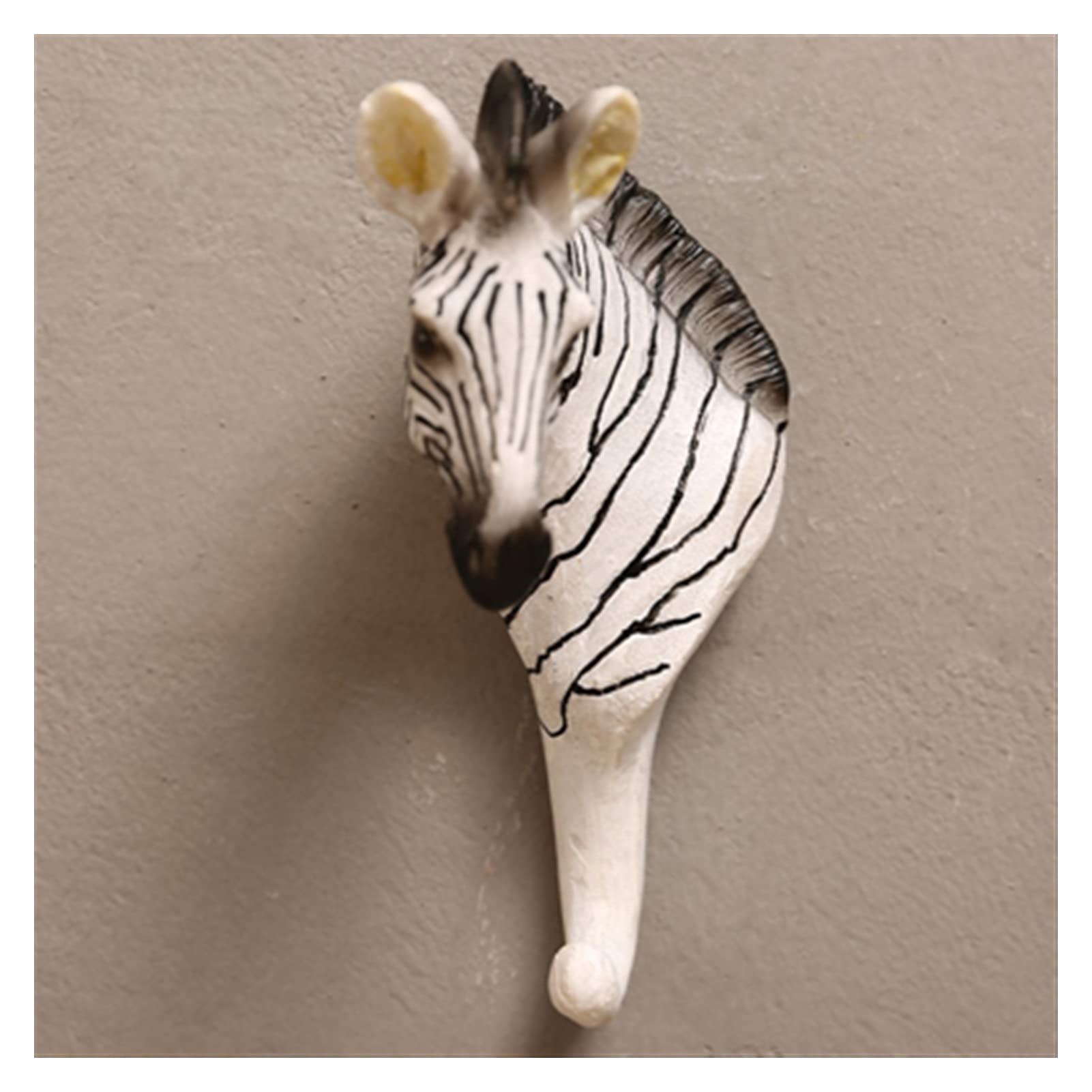 Vintage Resin Wall Mounted Coat Rack with Animal Design - Stylish Zebra Pattern Hooks for Hanging Towels, Coats, Hats, Bags & Robes - Perfect for Entryway, Bedroom or Bathroom Organization & Home Decor