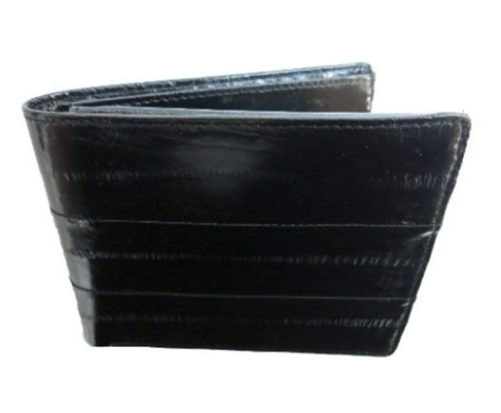 Premium Eel Skin Leather Men's Bifold Wallet - Slim RFID Blocking Flip ID Card Holder for Cash & Credit Cards | Perfect Gift for Dad, Business Professionals & Travelers