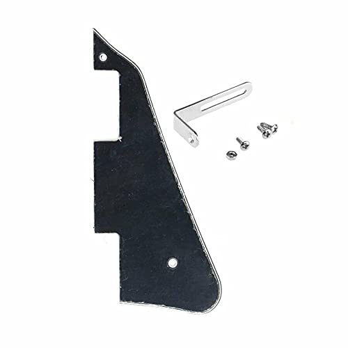 Les Paul Electric Guitar Pickguard Bracket Set - Chrome Black 3-Ply Pickguard & Hardware for LP Guitar Parts | Perfect for DIY Guitar Repair, Customization & Upgrades