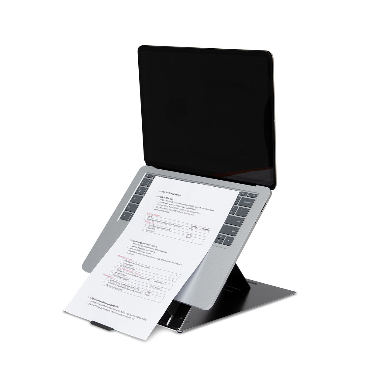 R Go Riser Duo - Adjustable Laptop & Tablet Stand for Desk, Ergonomic Computer Riser with Dual Device Support - Perfect for Home Office, Workstation, and Online Learning