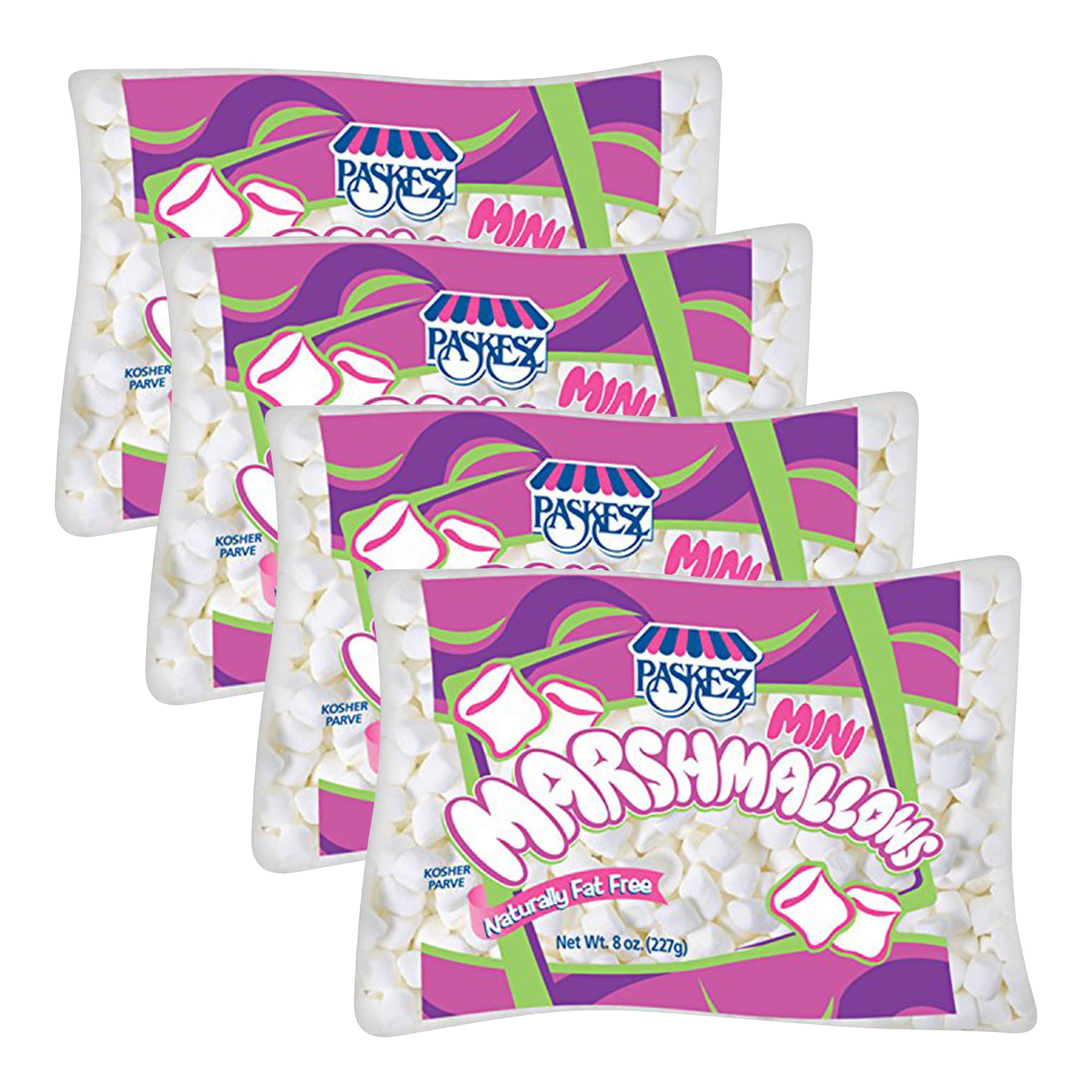 Kosher Mini Marshmallows - 8 Oz (Pack of 4) | Gluten-Free, Non-GMO | Perfect for Hot Chocolate, Baking & Campfire S'mores