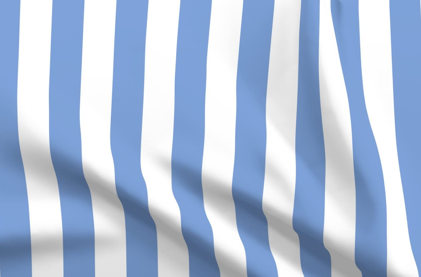 Blue Vertical Stripes Printed Minky Fabric Fat Quarter - Soft Plush Material for Sewing Baby Blankets, Quilt Backing & DIY Projects - Perfect for Nursery Decor, Cuddly Blankets & Crafting