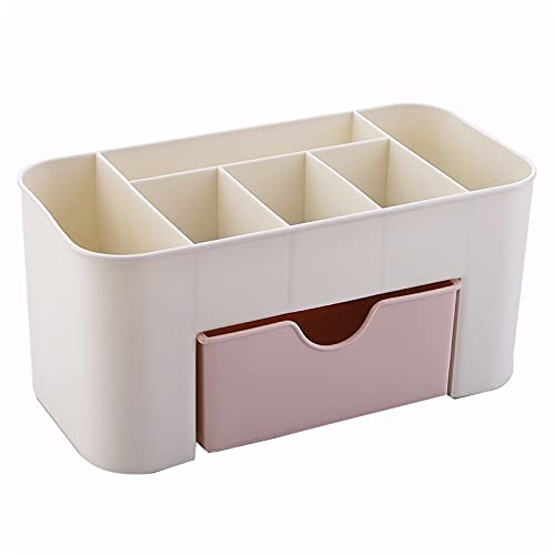 Pink Cosmetic Storage Box & Makeup Organizer - Plastic Drawer Organizer for Office, Jewelry, Stationery & Beauty Products | Perfect for Vanity, Dressing Table & Desktop Organization