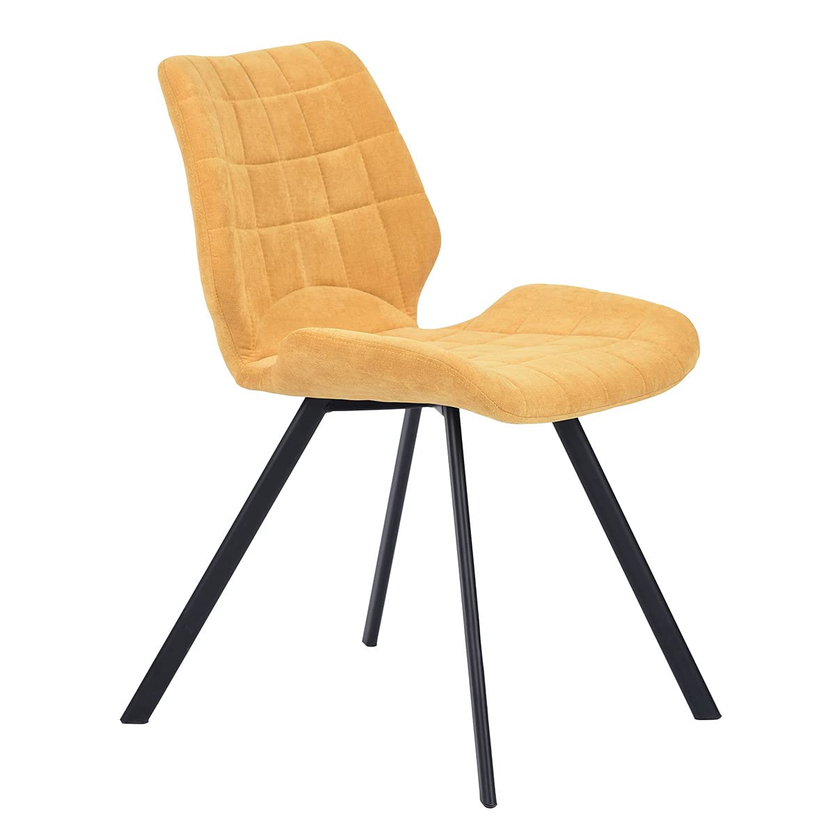 Teeker Set of 2 Modern Fabric Dining Chairs with Durable Metal Legs - 17.7