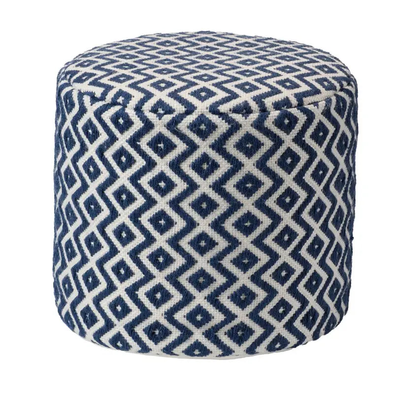 Jaipur Living Lenon Osbourne Pouf - Stylish Round Ottoman Footstool for Living Room, Bedroom & Lounge - Perfect Accent Seating for Home Decor