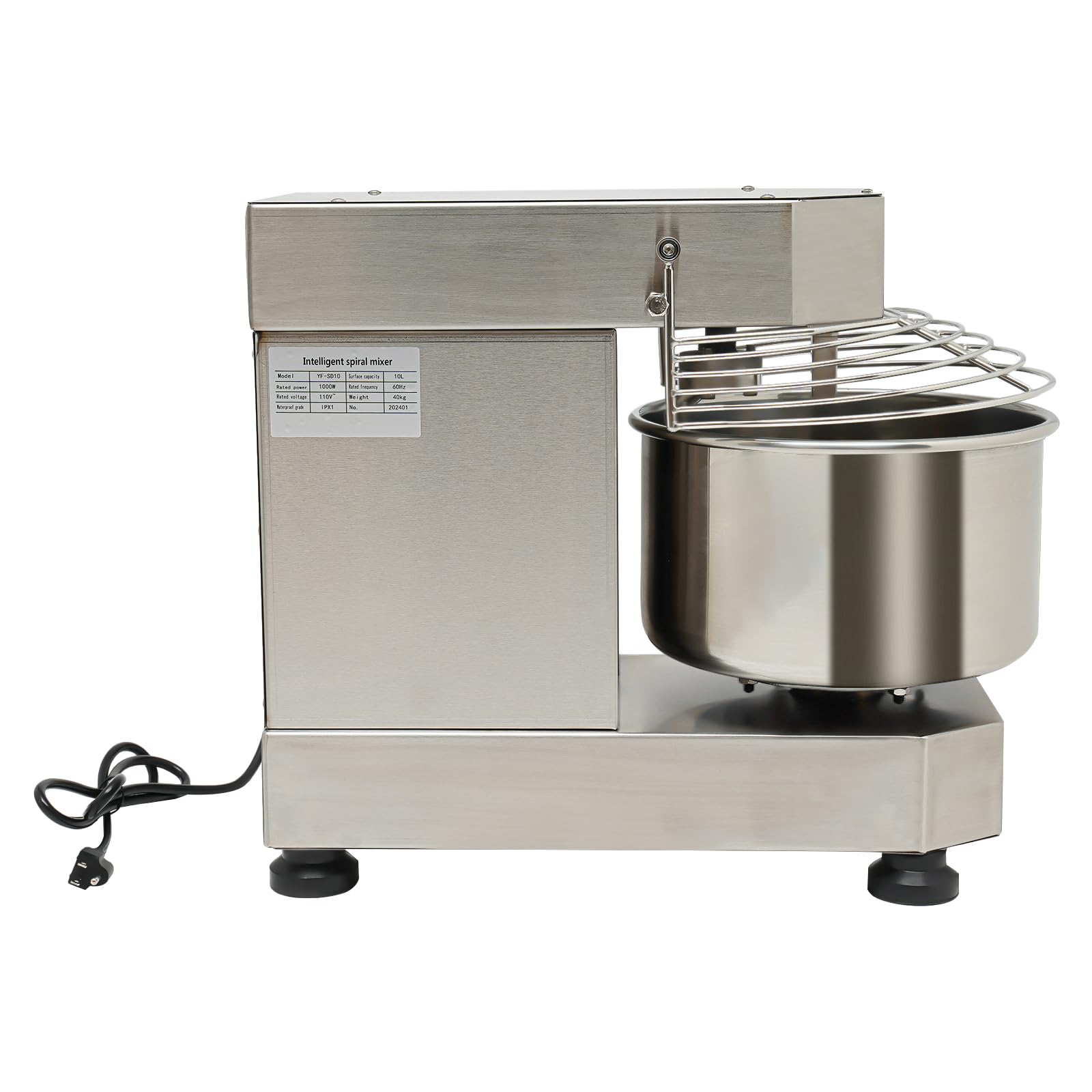 750W 12Qt Commercial Food Mixer with Timer - Heavy Duty Stainless Steel Dough Kneading Machine for Bakery, Pizzeria & Restaurant - Perfect for Mixing Dough, Jams, Batters & More (110V)