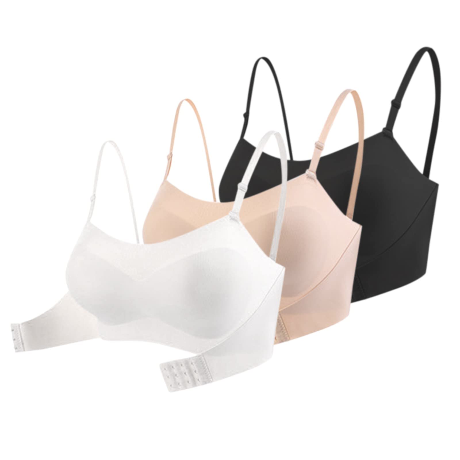 3PCS Strapless Push Up Low Back Bras for Women - Front Buckle Lift & Upwing Support - Perfect for Backless Dresses, Evening Gowns & Special Occasions