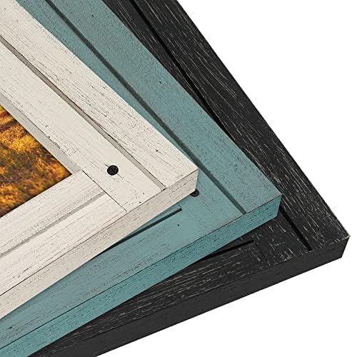Americanflat 8x10 Picture Frame - Distressed Wood, Turquoise Blue - Perfect for Tabletop & Wall Display