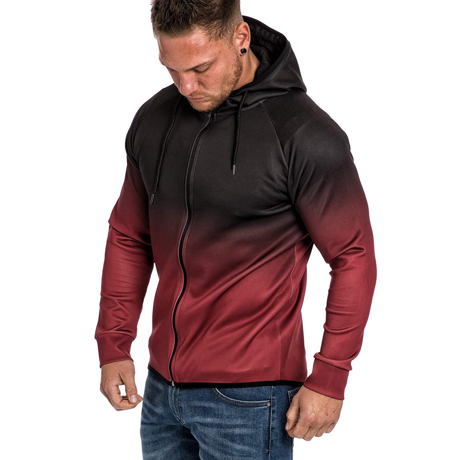 Men's Zip-Up Hoodie Jacket - Winter Warm Pullover Hooded Sweatshirt for Workout & Outdoor Activities | Gym, Running, Casual Wear