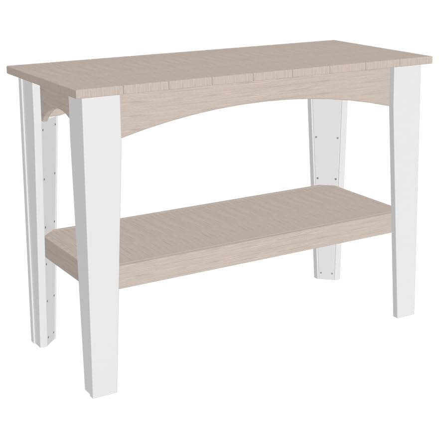 Poly Lumber Buffet Table with Birch & White Finish - Durable Outdoor/Indoor Island Table for Patio, Kitchen or Dining Room | Furniture Barn USA