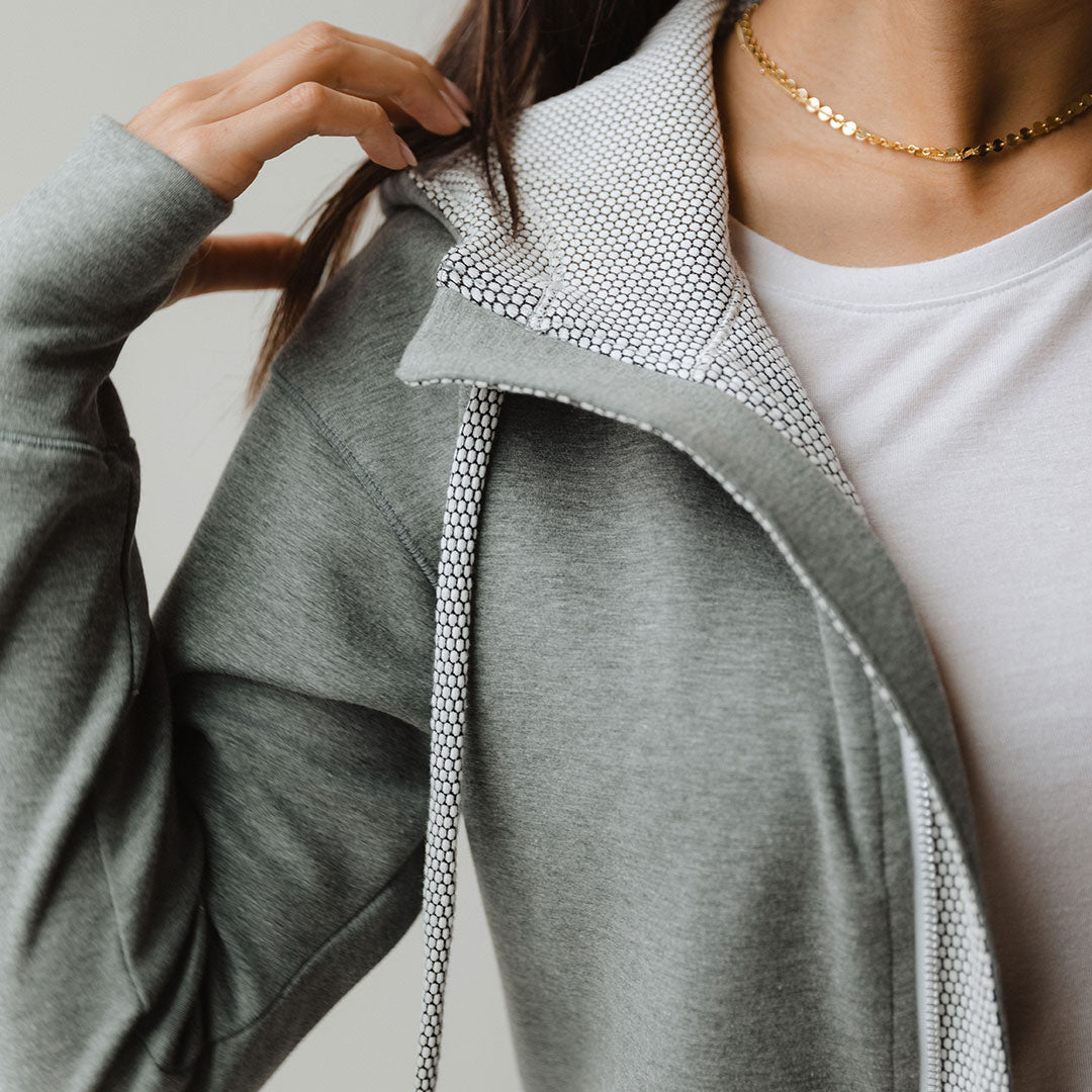 Alta Zip Up Hoodie for Men & Women | Heather Grey Fleece Pullover | Casual Wear, Gym & Outdoor Activities