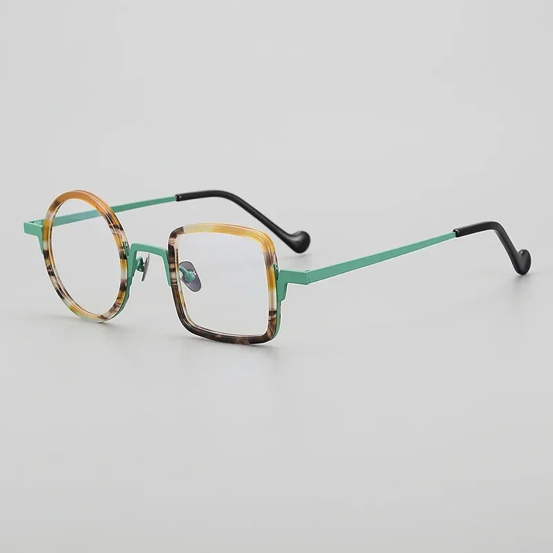 Stylish Unisex Full Rim Square & Round Titanium Acetate Eyeglasses Frame 493100 - Lightweight Durable Glasses for Work, Reading & Fashion Accessories