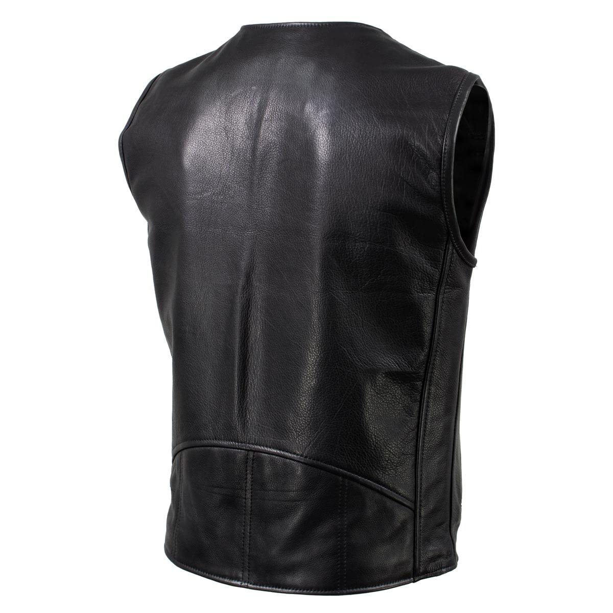 Premium Milwaukee Leather Men's Motorcycle Vest - USA Made Black Biker Rider Vest for Harley & Cruiser | Durable & Stylish for Riding, Events & Everyday Wear