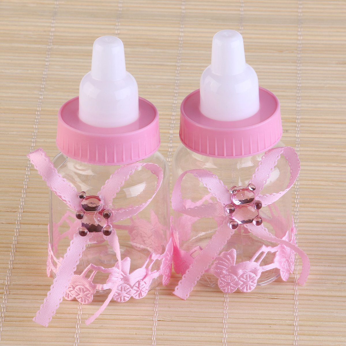 12pcs Candy Bottle Box Feeder Style Artificial Party Filler for Baby Shower Favors - Perfect for Birthday Parties, Wedding Decorations & Gift Bags