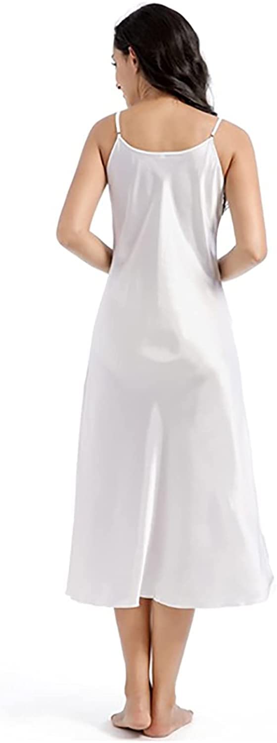 Women's Satin Nightgown - Long Silk Slip Sleep Dress with V-Neck | Elegant & Comfortable for Bedtime, Lounging & Romantic Occasions