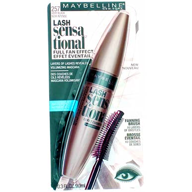 Maybelline New York Lash Sensational Waterproof Mascara - Very Black (01) 0.3oz, 9-Pack for Voluminous Lashes - Perfect for Swimming, Weddings & Everyday Wear