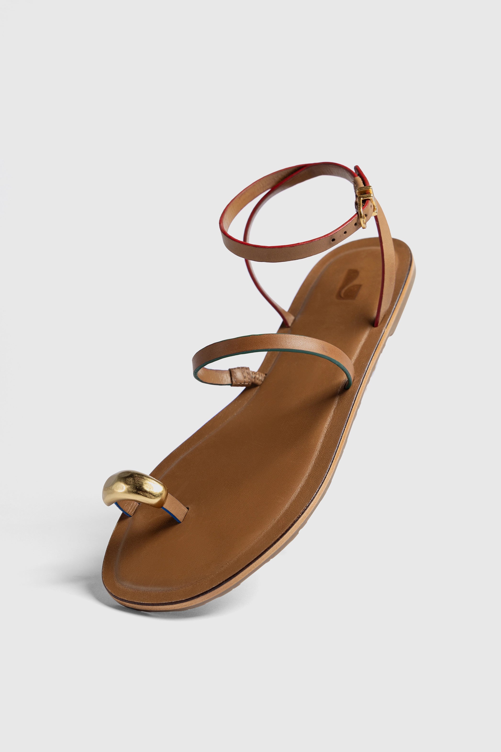 Biarritz Flat Sandal Women's Leather Sandals - Light Caramel Color Comfortable Casual Shoes for Beach, Vacation & Summer Outfits