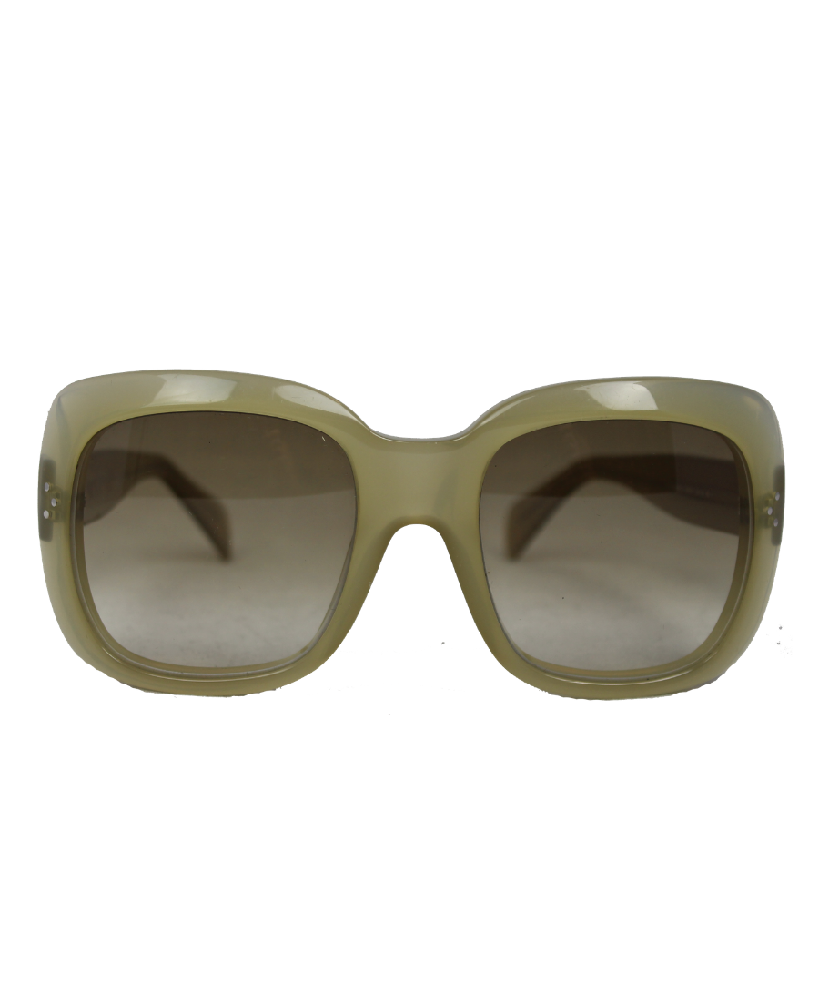 Celine Square Acetate Sunglasses in Green - Stylish & UV Protection for Outdoor Activities & Fashion