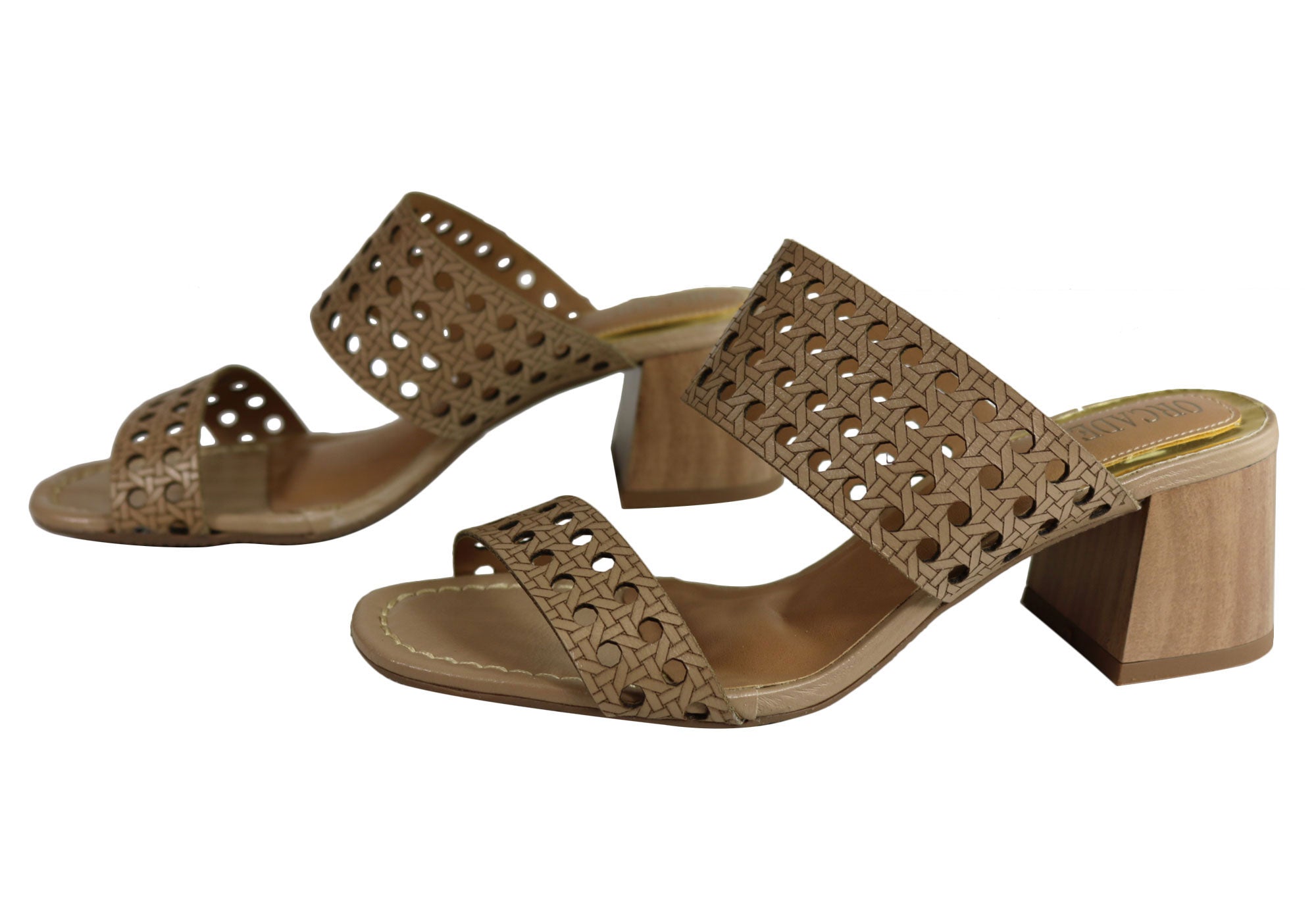 Orcade Skyler Women's Comfortable Brazilian Leather Mid Heel Sandals - Perfect for Summer Weddings, Beach Vacations & Casual Outings