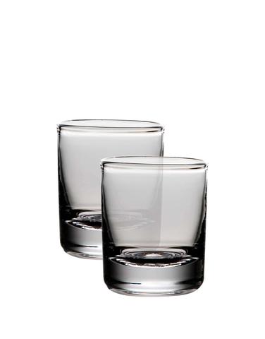 Simon Pearce Ascutney Double Old Fashioned Whiskey Glasses - Set of 2 Crystal Barware for Bourbon, Scotch & Cocktails - Perfect for Home Bars, Gifts & Entertaining