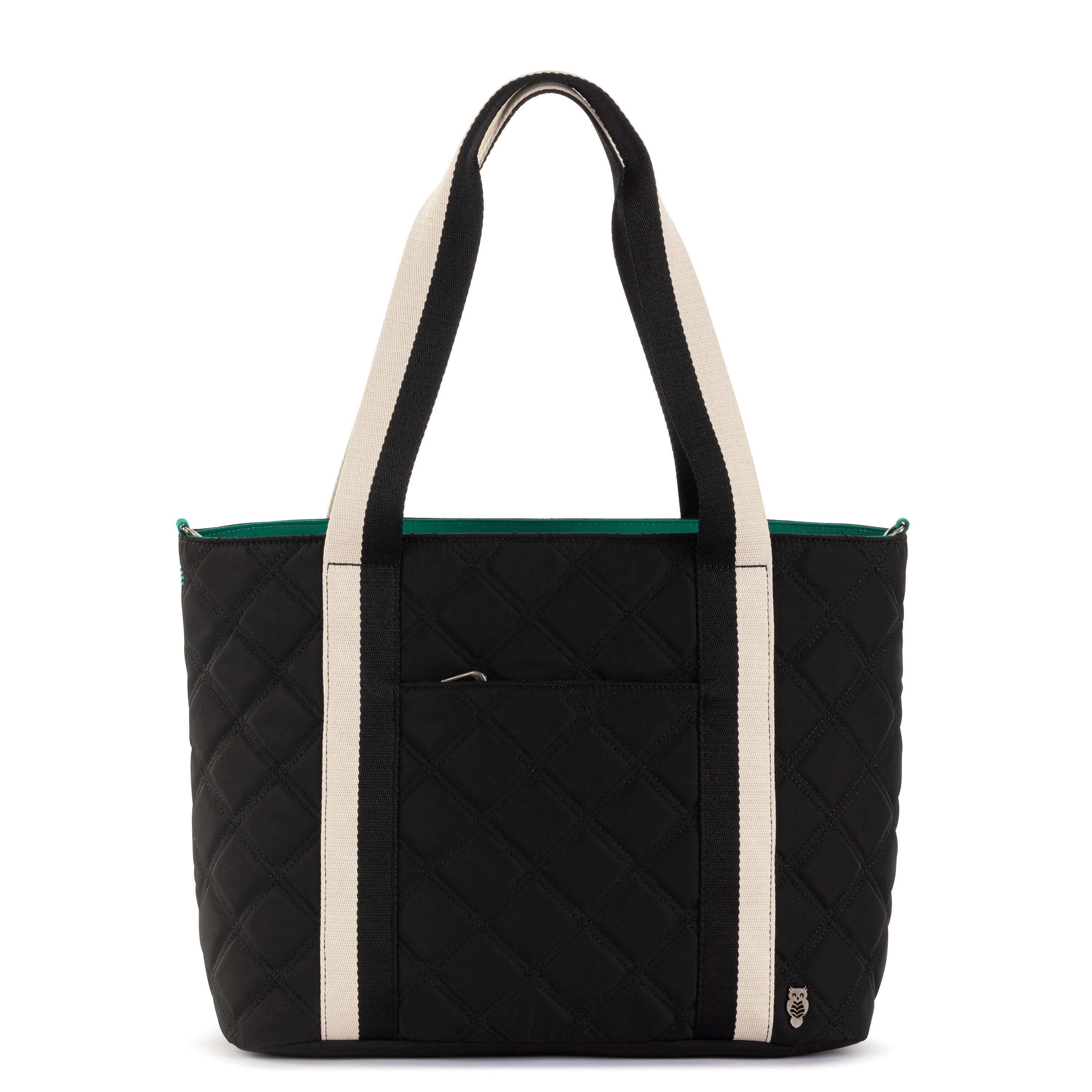 Arlo Large EcoTwill Tote Bag - Black Diamond Quilted Design for Women, Work, Travel & Shopping | Durable & Stylish Shoulder Bag