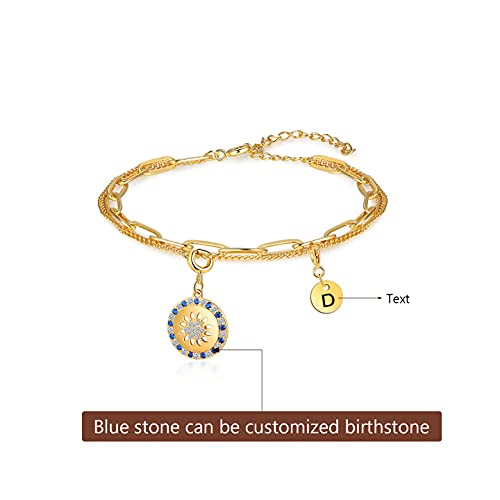 Kaululu Sunflower Charm Bracelet for Women & Teen Girls - Elegant Sunflower Jewelry Gift for Wife, Girlfriend, Mom - Perfect for Anniversaries, Weddings, Birthdays & Friendship - Stylish Floral Fashion Accessory for Everyday Wear & Special Occasions