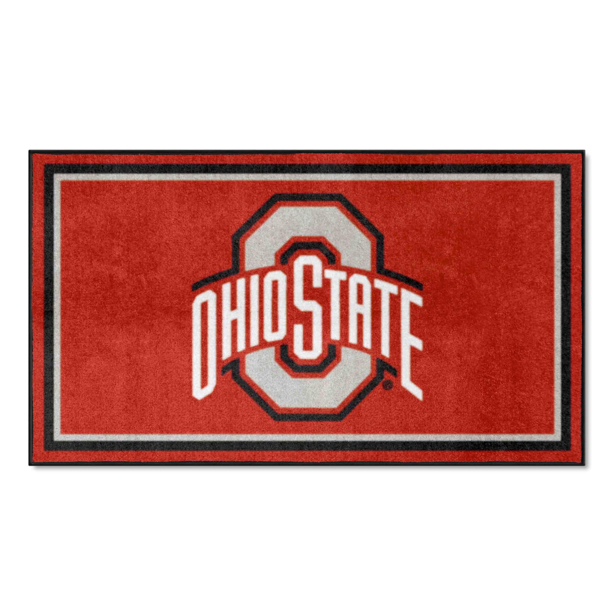 FANMATS NCAA Ohio State Buckeyes 3ft x 5ft Plush Area Rug - Soft Sports Fan Rug for Game Room, Dorm Decor & Tailgating Mat | Machine Washable College Team Carpet for Home, Office & Outdoor Use